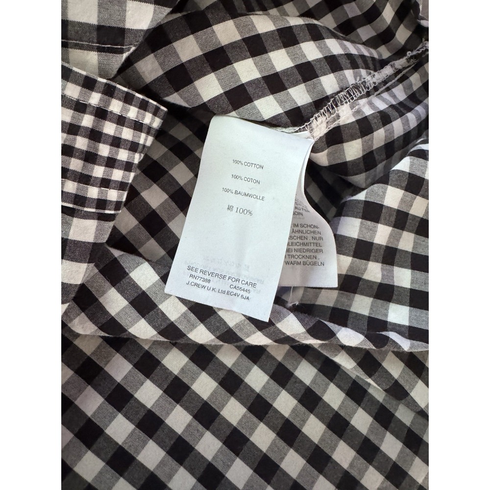 Madewell Gingham Ruffle Sleeve Shirt Black White Cotton Sz M Cottagecore - Picture 7 of 9